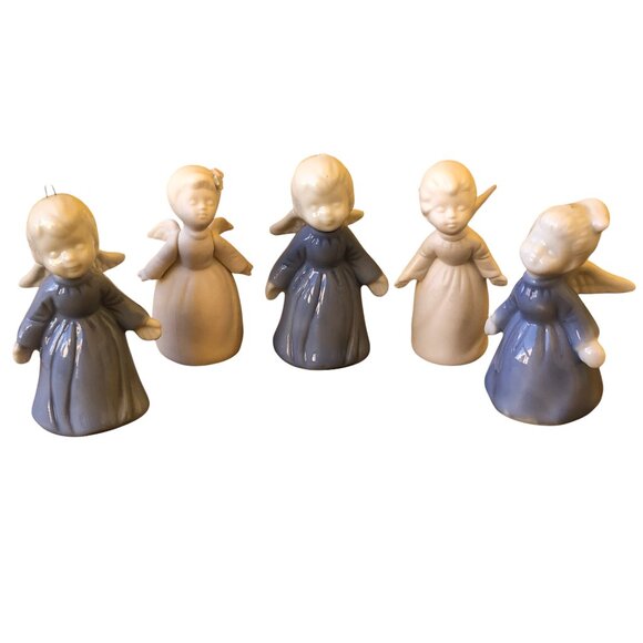 5 Vintage Angel Figurines 2 Unglazed Napcoware Japan Napco + 3 Glazed Angels - Picture 13 of 14